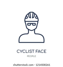 Cyclist face icon. Cyclist face linear symbol design from People collection. Simple outline element vector illustration on white background.