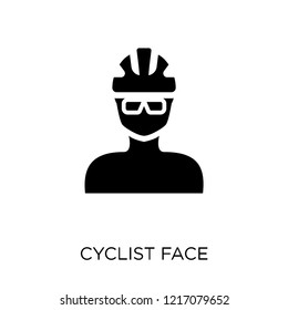 Cyclist face icon. Cyclist face symbol design from People collection. Simple element vector illustration on white background.