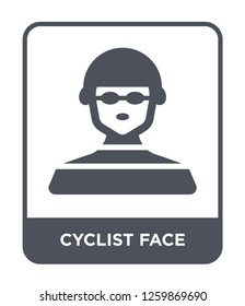 cyclist face icon vector on white background, cyclist face trendy filled icons from People collection, cyclist face simple element illustration