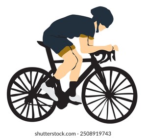 cyclist full isolated vector on white background