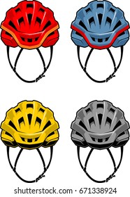 Cyclist Helmet Front View Set