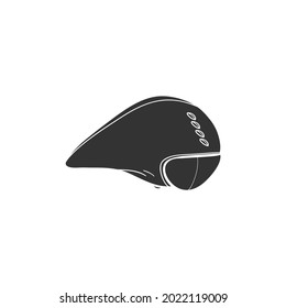 Cyclist Helmet Indoor Icon Silhouette Illustration. Sport Protection Vector Graphic Pictogram Symbol Clip Art. Doodle Sketch Black Sign.