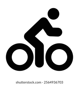 Cyclist icon. Bicycle concept linear sign, vector illustration.