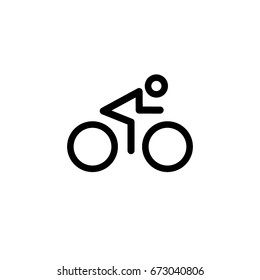 Cyclist icon. Bicycle concept linear sign, vector illustration.