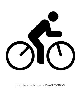 Ícone do ciclista. Símbolo de bicicleta. Rota de bicicleta, ciclovia, sinal de estrada de bicicleta isolado no fundo branco.