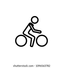 cyclist icon. Element of navigation for mobile concept and web apps. Thin line cyclist icon can be used for web and mobile on white background