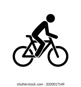 Cyclist Icon Illustration In Flat Style