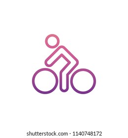 cyclist icon in Nolan style