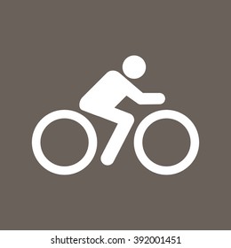 Cyclist Icon on Dark Gray Color. Eps-10.