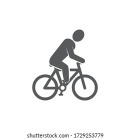 Cyclist icon on white background