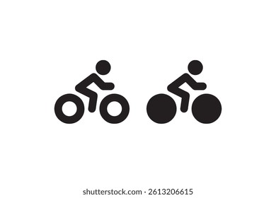 Cyclist icon set for active lifestyle design Vector