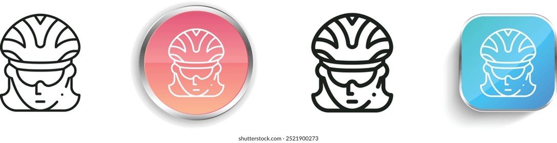 cyclist icon. Thin Linear, Regular and Button Style Design Isolated On White Background