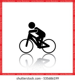 Cyclist icon vector illustration.