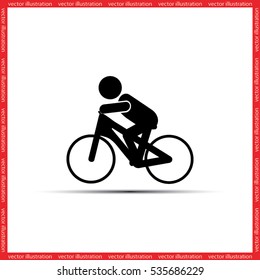 Cyclist icon vector illustration.