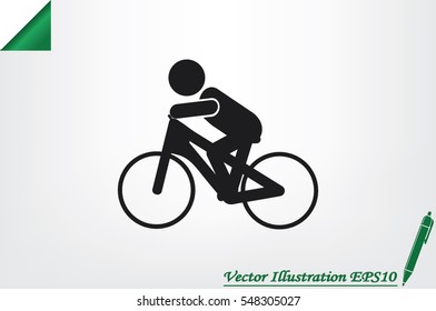 Cyclist icon vector illustration.