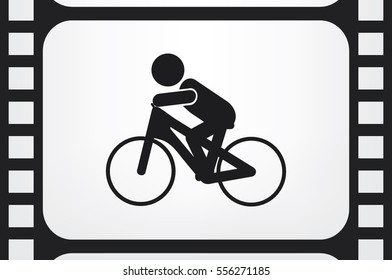 Cyclist icon vector illustration.