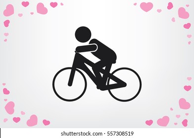 Cyclist icon vector illustration.