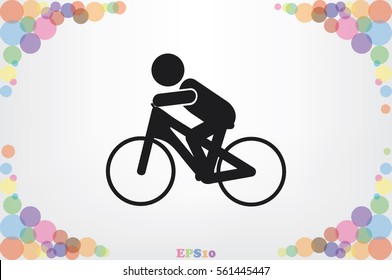 Cyclist icon vector illustration.