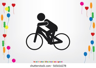 Cyclist icon vector illustration.