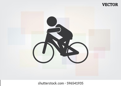 Cyclist icon vector illustration.