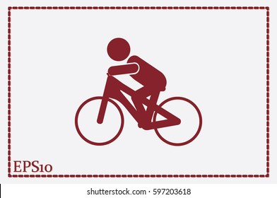 Cyclist icon vector illustration.