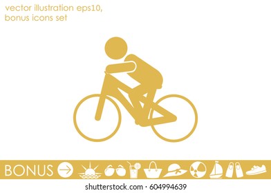 Cyclist icon vector illustration.