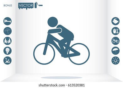 Cyclist icon vector illustration.