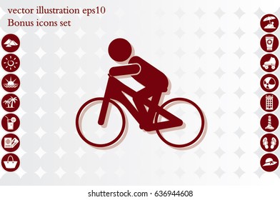 Cyclist icon vector illustration.