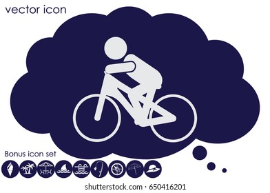 Cyclist icon vector illustration.
