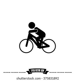 Cyclist icon vector illustration eps10.