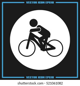 Cyclist icon vector illustration eps10. Isolated badge for website or app - stock infographics
