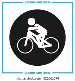 Cyclist icon vector illustration eps10. Isolated badge for website or app - stock infographics
