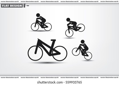 Cyclist icon vector illustration eps10. Isolated badge for website or app - stock infographics.
