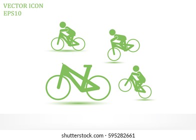 Cyclist icon vector illustration eps10. Isolated badge for website or app - stock infographics
