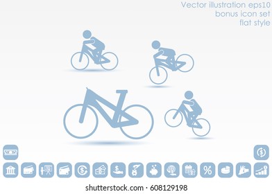 Cyclist icon vector illustration eps10. Isolated badge for website or app - stock infographics