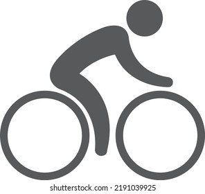 Cyclist icon, vector simple isolated cycling sign.