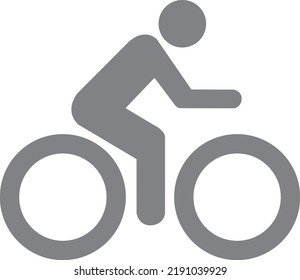 Cyclist icon, vector simple isolated cycling sign.