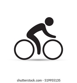 Cyclist Icon, Vector Simple Isolated Cycling Sign.