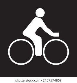 Cyclist icon white color eps format