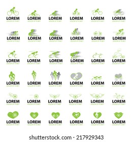 Cyclist Icons Set - Isolated On White Background - Vector Illustration, Graphic Design Editable For Your Design  