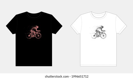 Cyclist image, T-shirt graphic design,vector layered file.