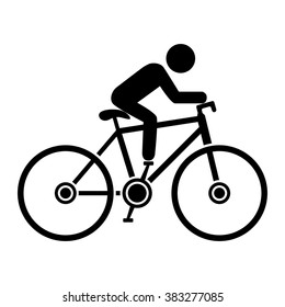 cyclist isolated on white background