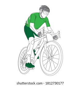 cyclist line drawing vector bike riding