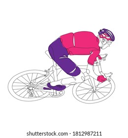 cyclist line drawing vector bike riding