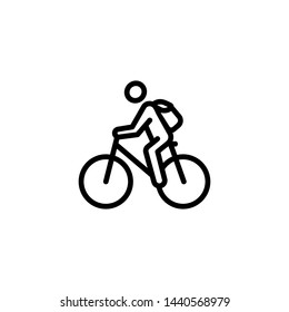 Cyclist line icon. Bicycle, cycle line, bicycle parking. Solo travel concept.Vector illustration can be used for topics like travel, sport, transportation