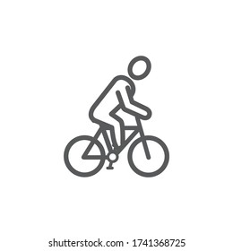 Cyclist line icon on white background