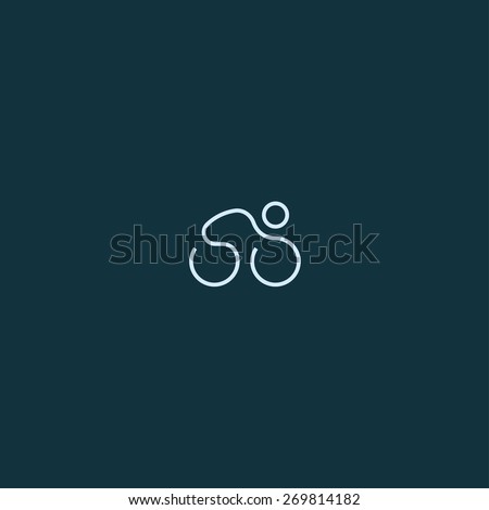 Cyclist line symbol