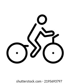 Cyclist line symbol, vector editable stroke icon for user interface. Cycling competition.