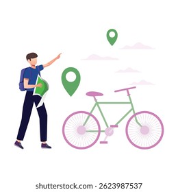  Localização do ciclista: Vetor Icon que pode facilmente modificar ou editar

