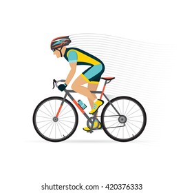 cyclist male. vector illustration.